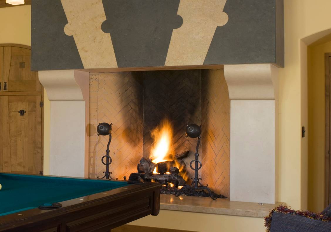 Poolroom fireplace